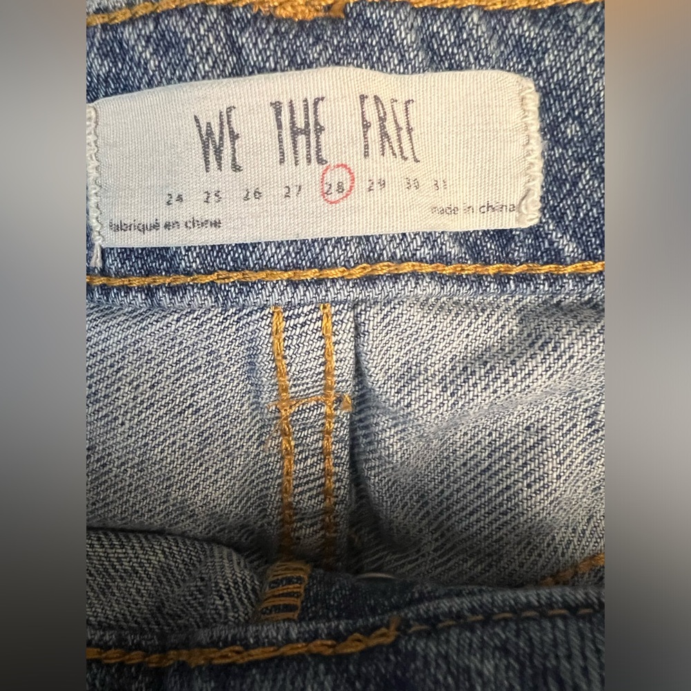 Free People Patched Up Indigo Denim Mini Skirt - Picture 6 of 9